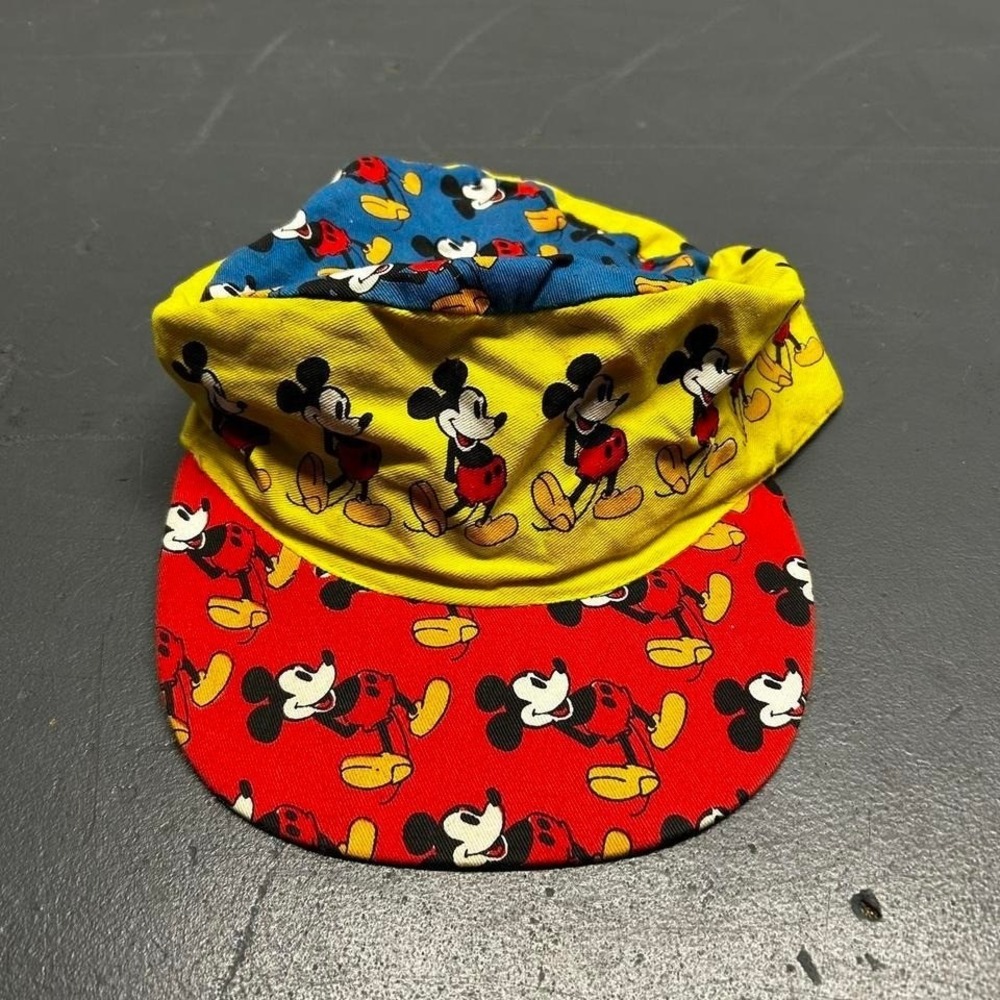 Vintage 80s Walt Disney Mickey Mouse all over print multicolor painters hat